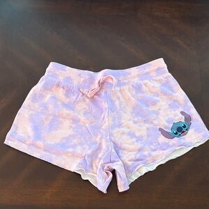 NWOT Disney Stitch Purple Tie-Dye Shorts with Character Print